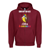 Burgundy mens sorry girl i like bananas funny lgbt gay pride tshirt gifts Zipper Hoodie - linhVisuals