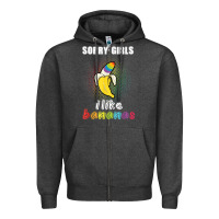 Charcoal Heather mens sorry girl i like bananas funny lgbt gay pride tshirt gifts Zipper Hoodie - linhVisuals