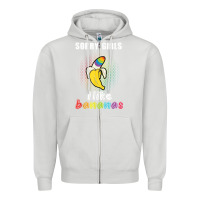 Dove Grey mens sorry girl i like bananas funny lgbt gay pride tshirt gifts Zipper Hoodie - linhVisuals