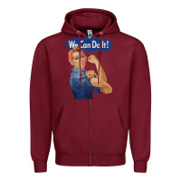 Burgundy rosie the riveter shirt we can do it feminist retro t shirt Zipper Hoodie - linhVisuals