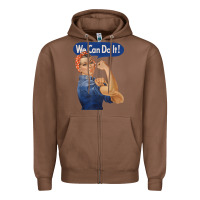 Chestnut rosie the riveter shirt we can do it feminist retro t shirt Zipper Hoodie - linhVisuals