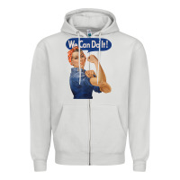 Dove Grey rosie the riveter shirt we can do it feminist retro t shirt Zipper Hoodie - linhVisuals