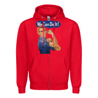 Red rosie the riveter shirt we can do it feminist retro t shirt Zipper Hoodie - linhVisuals
