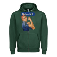 Sports Green rosie the riveter shirt we can do it feminist retro t shirt Zipper Hoodie - linhVisuals