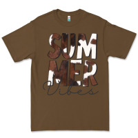 Cacao Summer Vibes Brown White Cowhide Premium Tee - CowCowDesign