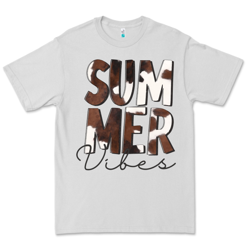 Summer Vibes Brown White Cowhide Premium Tee by CowCowDesign | Teevron