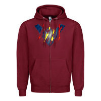 Burgundy nightwing super hero Zipper Hoodie - linhVisuals