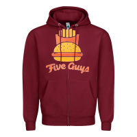 Burgundy five guys Zipper Hoodie - linhVisuals