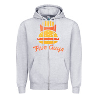Heather Grey five guys Zipper Hoodie - linhVisuals