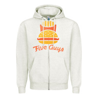 Oatmeal Heather five guys Zipper Hoodie - linhVisuals