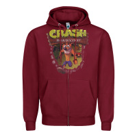 Burgundy crash bandicoot 1966 Zipper Hoodie - linhVisuals