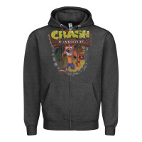 Charcoal Heather crash bandicoot 1966 Zipper Hoodie - linhVisuals