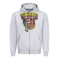 Heather Grey crash bandicoot 1966 Zipper Hoodie - linhVisuals