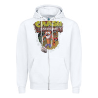 White crash bandicoot 1966 Zipper Hoodie - linhVisuals
