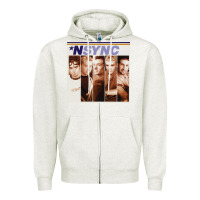 Oatmeal Heather n sync [tw] Zipper Hoodie - linhVisuals