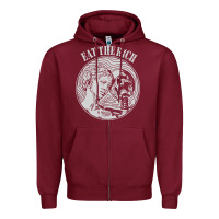Burgundy eat the rich Zipper Hoodie - linhVisuals