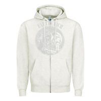 Oatmeal Heather eat the rich Zipper Hoodie - linhVisuals