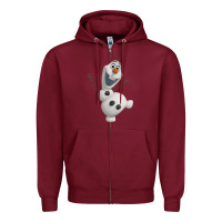 Burgundy olaf frozen 01 Zipper Hoodie - linhVisuals