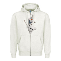 Oatmeal Heather olaf frozen 01 Zipper Hoodie - linhVisuals