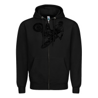 Black Eli Tomac Jump Illustration Zipper Hoodie - linhVisuals