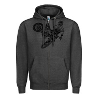 Charcoal Heather Eli Tomac Jump Illustration Zipper Hoodie - linhVisuals