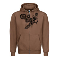 Chestnut Eli Tomac Jump Illustration Zipper Hoodie - linhVisuals