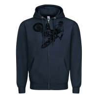 Navy Eli Tomac Jump Illustration Zipper Hoodie - linhVisuals