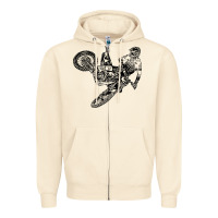 Sandshell Eli Tomac Jump Illustration Zipper Hoodie - linhVisuals