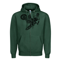 Sports Green Eli Tomac Jump Illustration Zipper Hoodie - linhVisuals