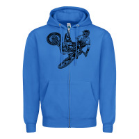 True Royal Eli Tomac Jump Illustration Zipper Hoodie - linhVisuals