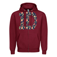 Burgundy one direction flower [tw] Zipper Hoodie - linhVisuals