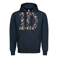 Navy one direction flower [tw] Zipper Hoodie - linhVisuals