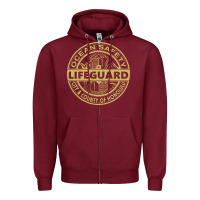 Burgundy honolulu lifeguard   lifeguard Zipper Hoodie - linhVisuals