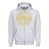 Heather Grey honolulu lifeguard   lifeguard Zipper Hoodie - linhVisuals