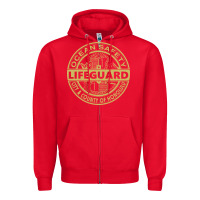 Red honolulu lifeguard   lifeguard Zipper Hoodie - linhVisuals