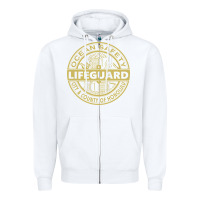 White honolulu lifeguard   lifeguard Zipper Hoodie - linhVisuals