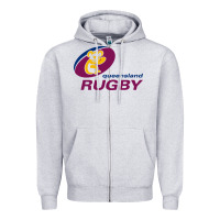 Heather Grey queensland rugby Zipper Hoodie - linhVisuals