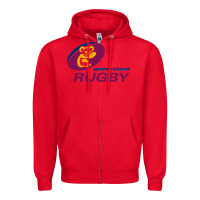 Red queensland rugby Zipper Hoodie - linhVisuals
