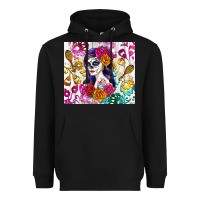 Black sugar skull girl Heavyweight Hoodie - RanaPortraitStore
