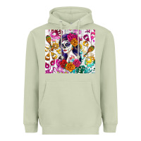 Matcha sugar skull girl Heavyweight Hoodie - RanaPortraitStore
