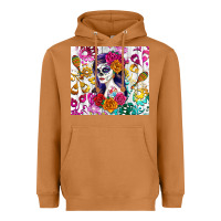 Meerkat sugar skull girl Heavyweight Hoodie - RanaPortraitStore