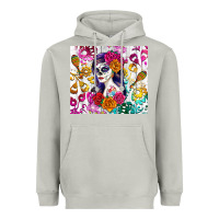 Moon Dust sugar skull girl Heavyweight Hoodie - RanaPortraitStore