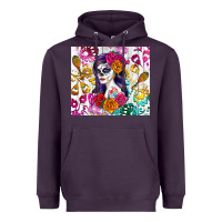 Plum sugar skull girl Heavyweight Hoodie - RanaPortraitStore