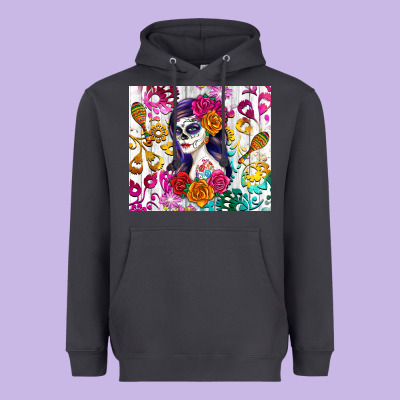 Sugar Skull Girl Heavyweight Hoodie Designed By Ranaportraitstore