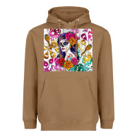 Toasted Coconut sugar skull girl Heavyweight Hoodie - RanaPortraitStore