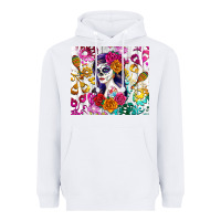 White sugar skull girl Heavyweight Hoodie - RanaPortraitStore