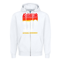 White kreator essential music Zipper Hoodie - linhVisuals