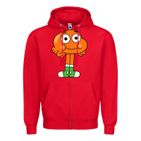 Red darwin Zipper Hoodie - linhVisuals
