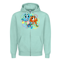 Seafoam gumball and darwin Zipper Hoodie - linhVisuals