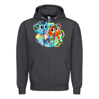 Smoke gumball and darwin Zipper Hoodie - linhVisuals